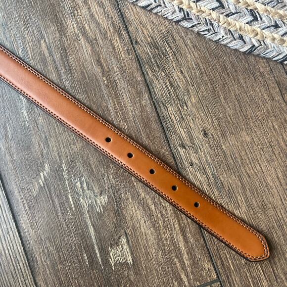 Nautica Boys BELT Double Loops Stitched Edge Camel Brown Imitation Leather Sz 22 - Picture 2 of 6